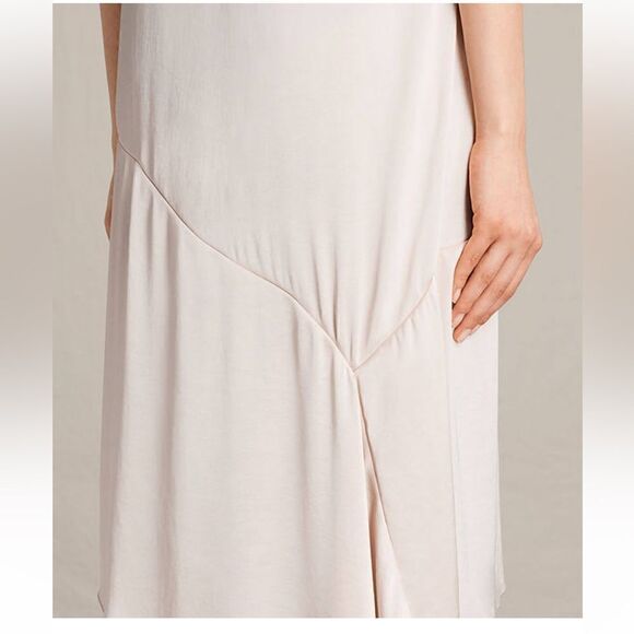 ALLSAINTS Womens Elie Dress Eggshell Pink Size 6 - Picture 3 of 13